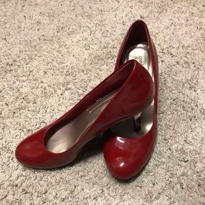 Red patent leather heels